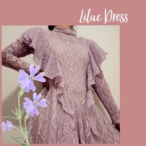 See-Through Lilac Lace Dress